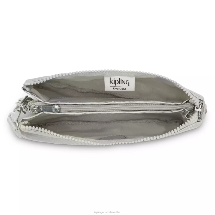 Creativity Extra Large Metallic Wristlet Kipling Bright Metallic Women 8T6J662 Wallets & Wristlets