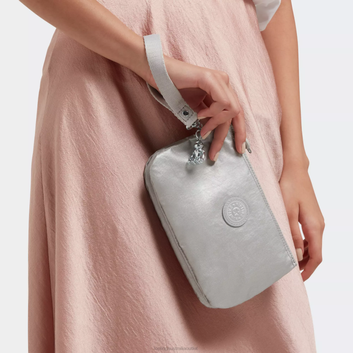 Creativity Extra Large Metallic Wristlet Kipling Bright Metallic Women 8T6J662 Wallets & Wristlets