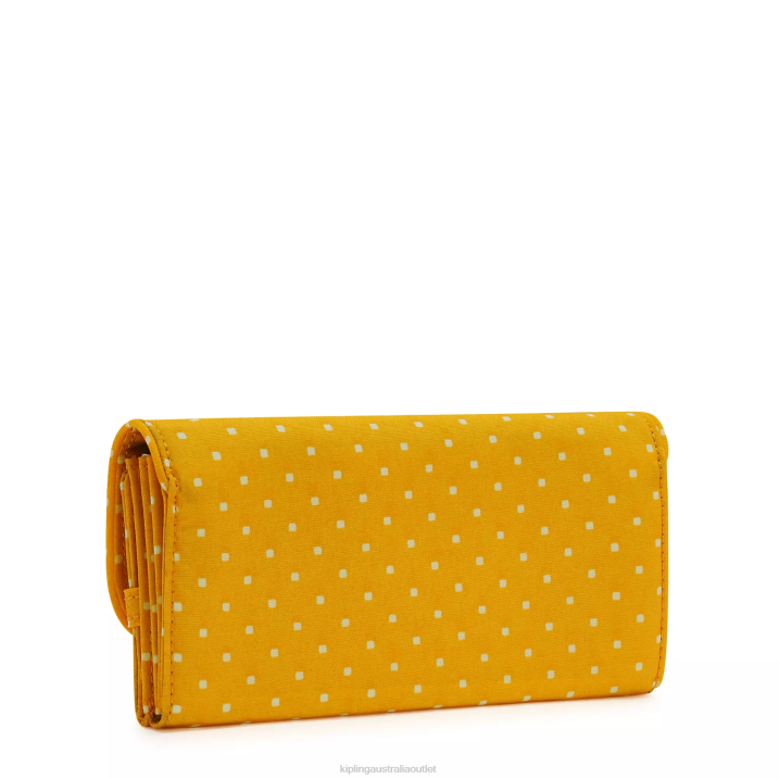 Money Land Printed Snap Wallet Kipling Soft Dot Yellow Women 8T6J310 Wallets & Wristlets