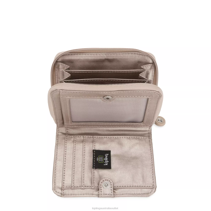 Money Love Metallic Small Wallet Kipling Metallic Glow Women 8T6J552 Wallets & Wristlets