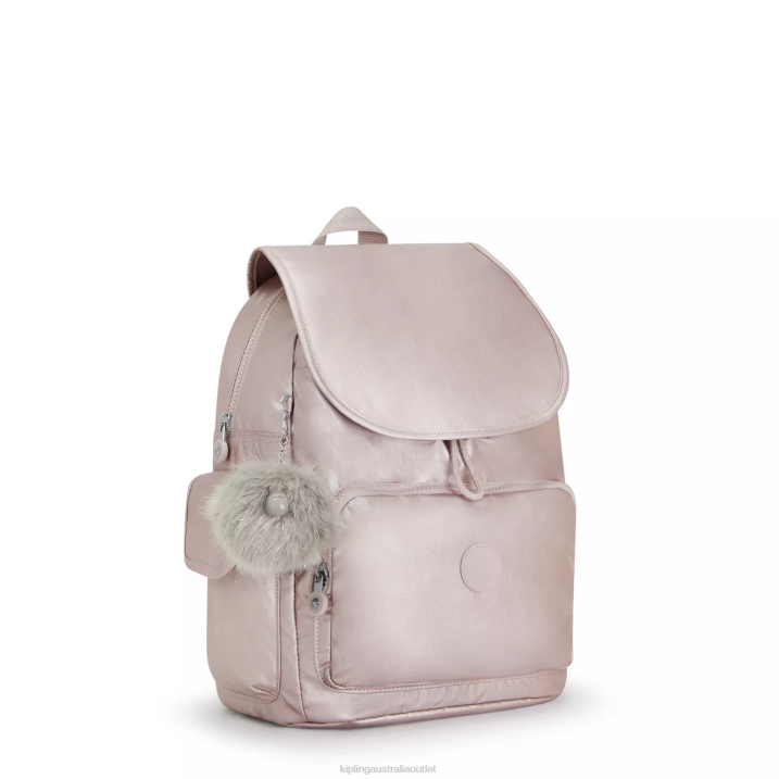 City Pack Metallic Backpack Kipling Metallic Rose Women 8T6J340 Fashion Backpacks