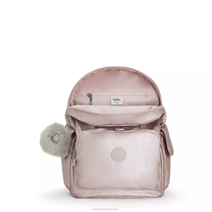 City Pack Metallic Backpack Kipling Metallic Rose Women 8T6J340 Fashion Backpacks