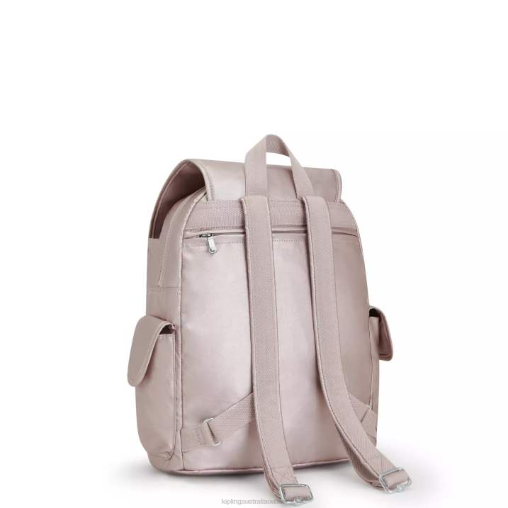City Pack Metallic Backpack Kipling Metallic Rose Women 8T6J340 Fashion Backpacks