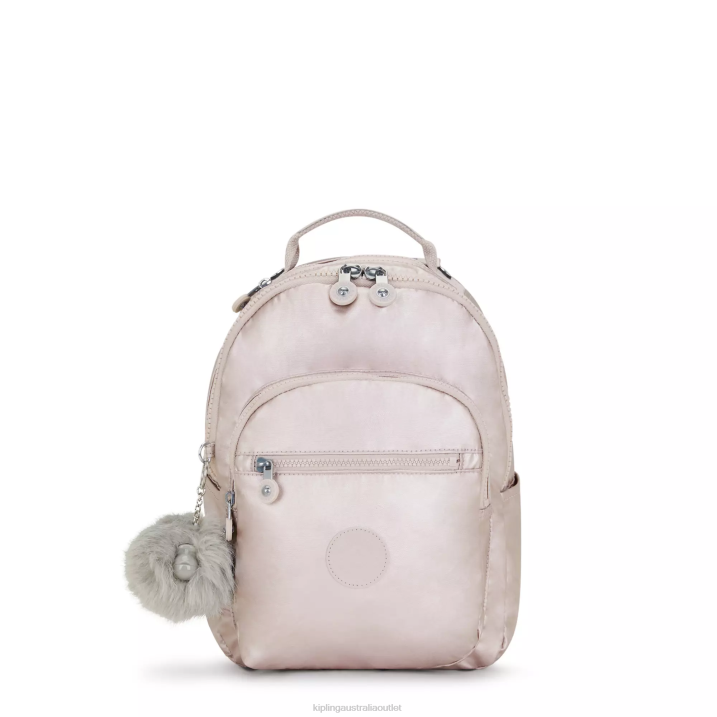 Seoul Small Metallic Tablet Backpack Kipling Metallic Rose Women 8T6J356 Fashion Backpacks