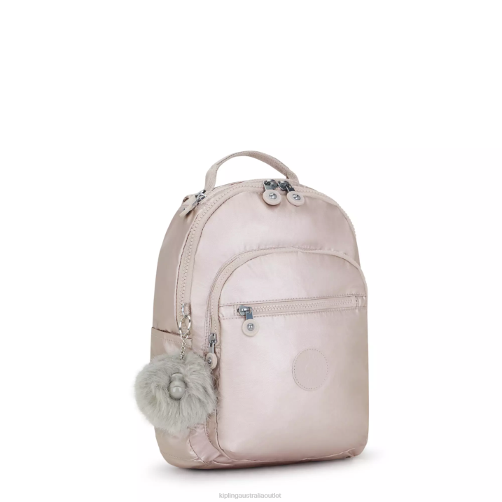 Seoul Small Metallic Tablet Backpack Kipling Metallic Rose Women 8T6J356 Fashion Backpacks