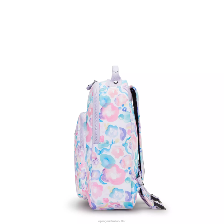 Seoul Small Printed Tablet Backpack Kipling Aqua Flowers Women 8T6J349 Fashion Backpacks