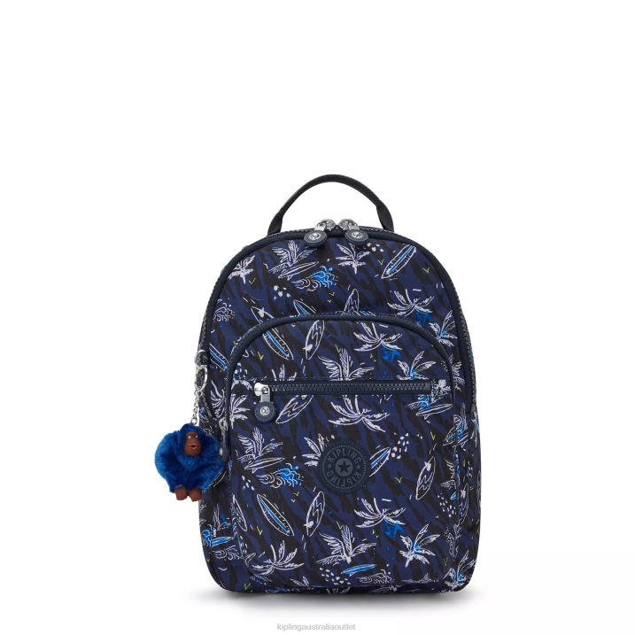 Seoul Small Printed Tablet Backpack Kipling Surf Sea Print Women 8T6J348 Fashion Backpacks