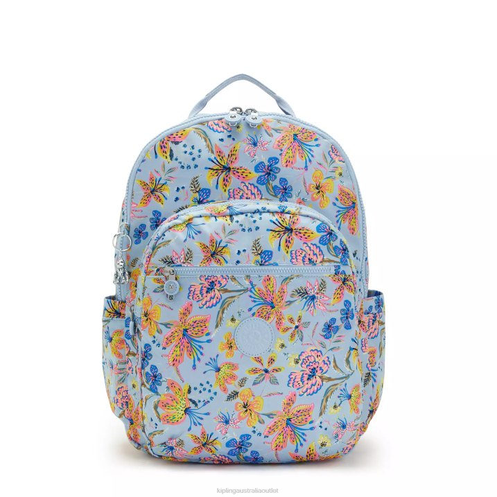 Seoul Extra Large Printed 17" Laptop Backpack Kipling Wild Flowers Women 8T6J455 Laptop Backpacks