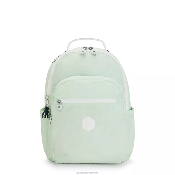 Seoul Large 15" Laptop Backpack Kipling Airy Green Women 8T6J473 Laptop Backpacks