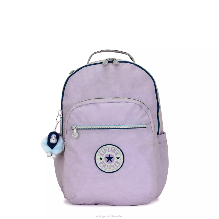 Seoul Large 15" Laptop Backpack Kipling Endless Lilac Fun Women 8T6J445 Laptop Backpacks