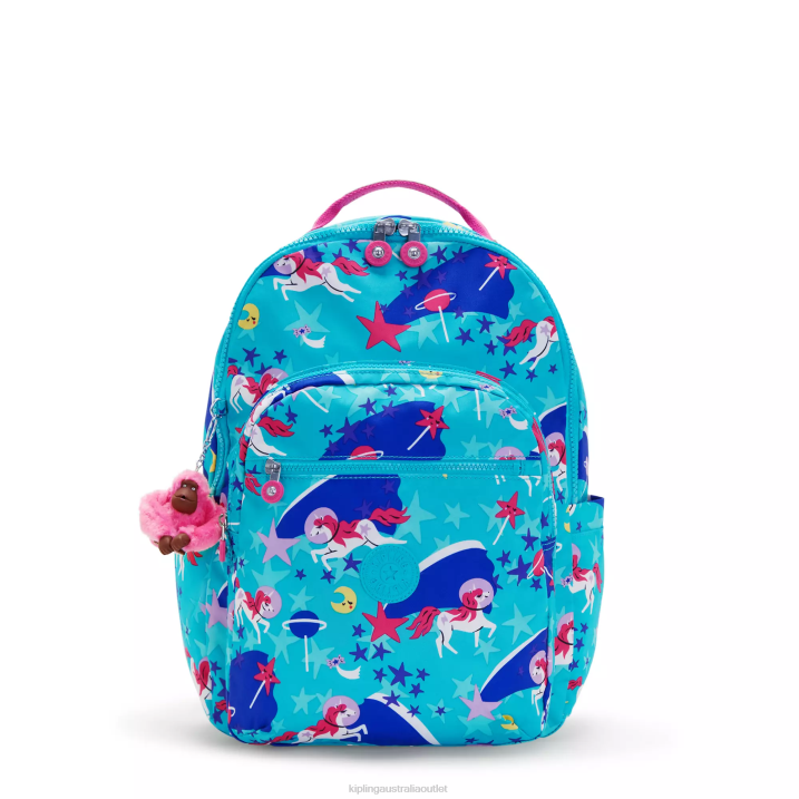 Seoul Large Printed 15" Laptop Backpack Kipling Space Unicorns Women 8T6J463 Laptop Backpacks