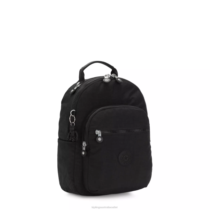 Seoul Small Tablet Backpack Kipling Black Noir Women 8T6J420 Monogrammable