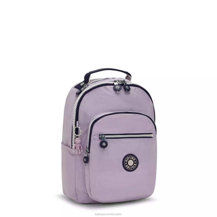 Seoul Small Tablet Backpack Kipling Gentle Lilac Block Women 8T6J423 Monogrammable