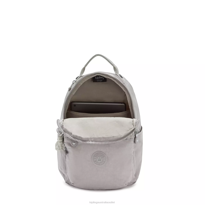 Seoul Small Tablet Backpack Kipling Grey Gris Women 8T6J419 Monogrammable