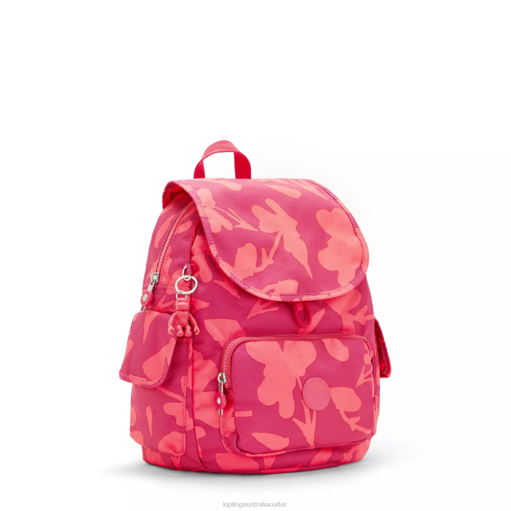City Pack Small Printed Backpack Kipling Coral Flower Women 8T6J378 Small Backpacks