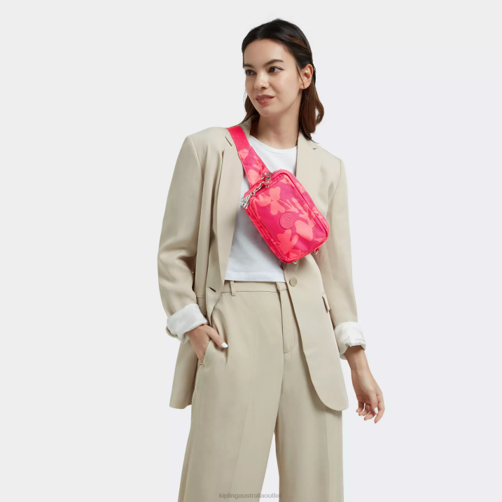 Abanu Multi Printed Convertible Crossbody Bag Kipling Coral Flower Women 8T6J320 Crossbody Bags