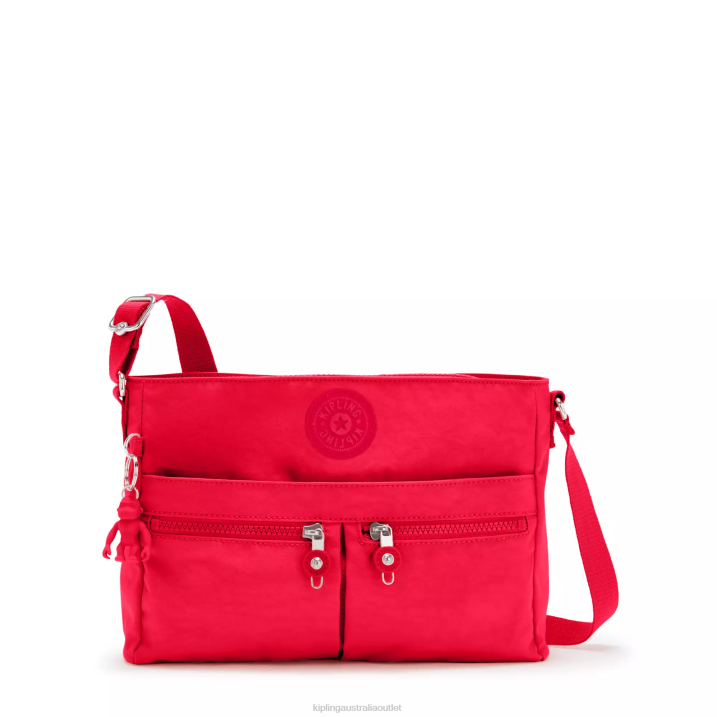 New Angie Crossbody Bag Kipling Red Rouge Women 8T6J171 Crossbody Bags