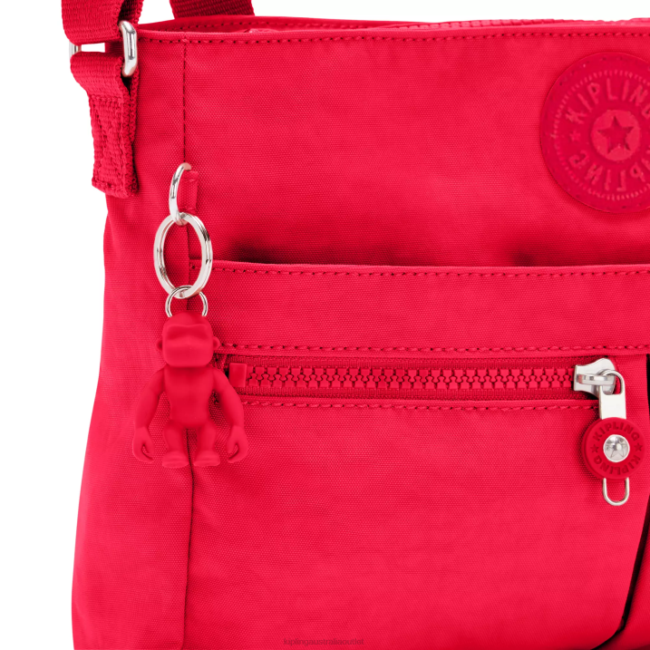 New Angie Crossbody Bag Kipling Red Rouge Women 8T6J171 Crossbody Bags