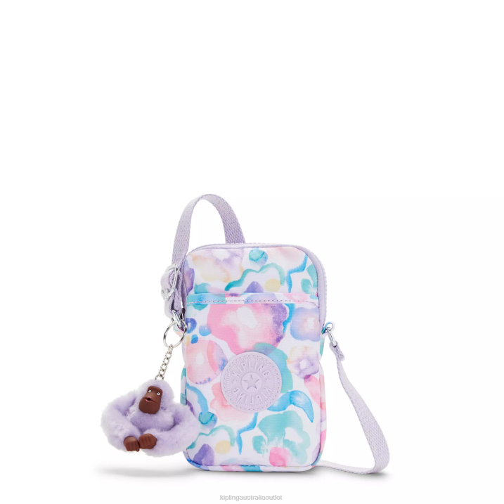 Tally Printed Crossbody Phone Bag Kipling Aqua Flowers Women 8T6J57 Crossbody Bags