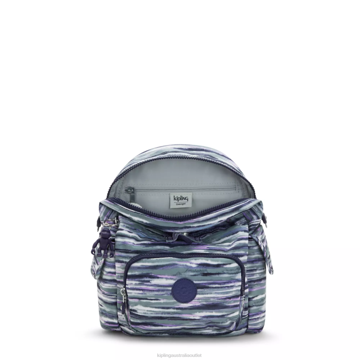 City Pack Mini Printed Backpack Kipling Brush Stripes Women 8T6J497 Mini Bags