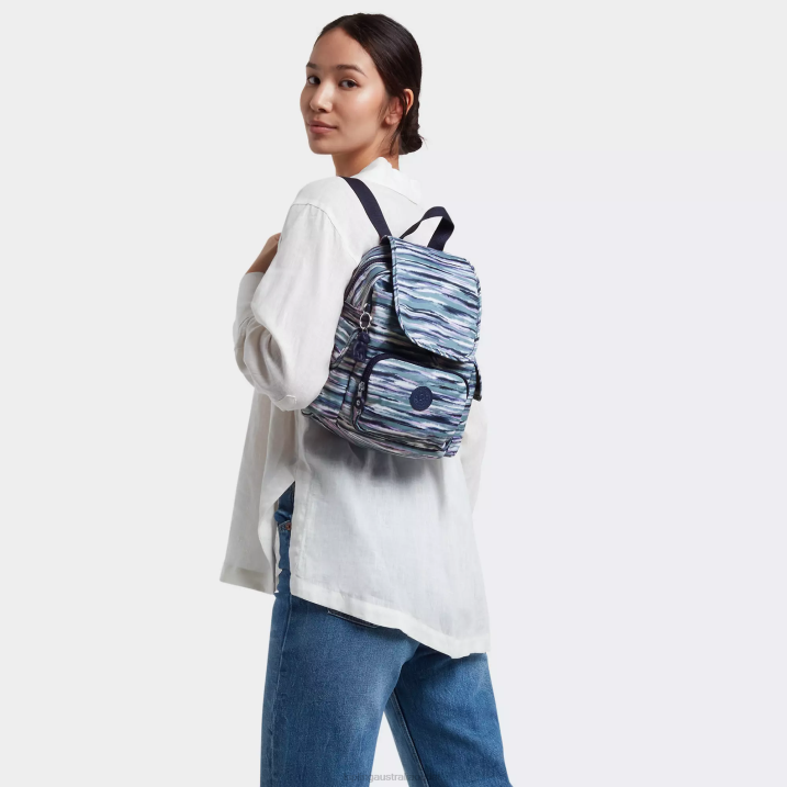 City Pack Mini Printed Backpack Kipling Brush Stripes Women 8T6J497 Mini Bags