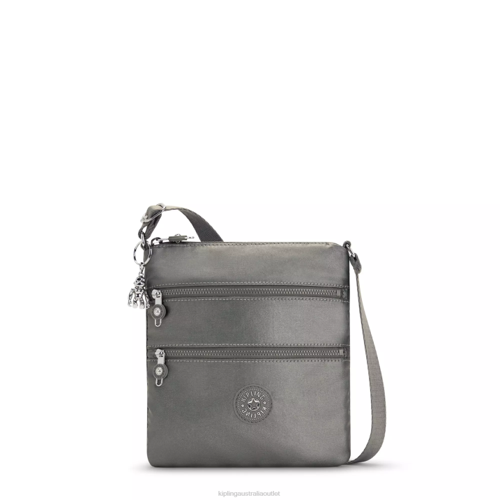 Keiko Metallic Crossbody Mini Bag Kipling Moon Grey Metallic Women 8T6J95 Mini Bags