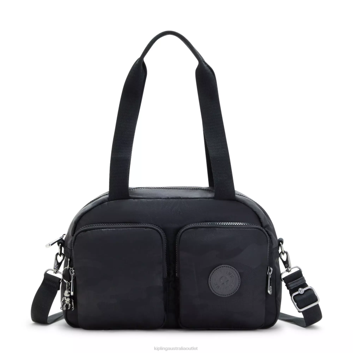 Cool Defea Shoulder Bag Kipling Black Camo Embossed Women 8T6J200 Shoulder Bags