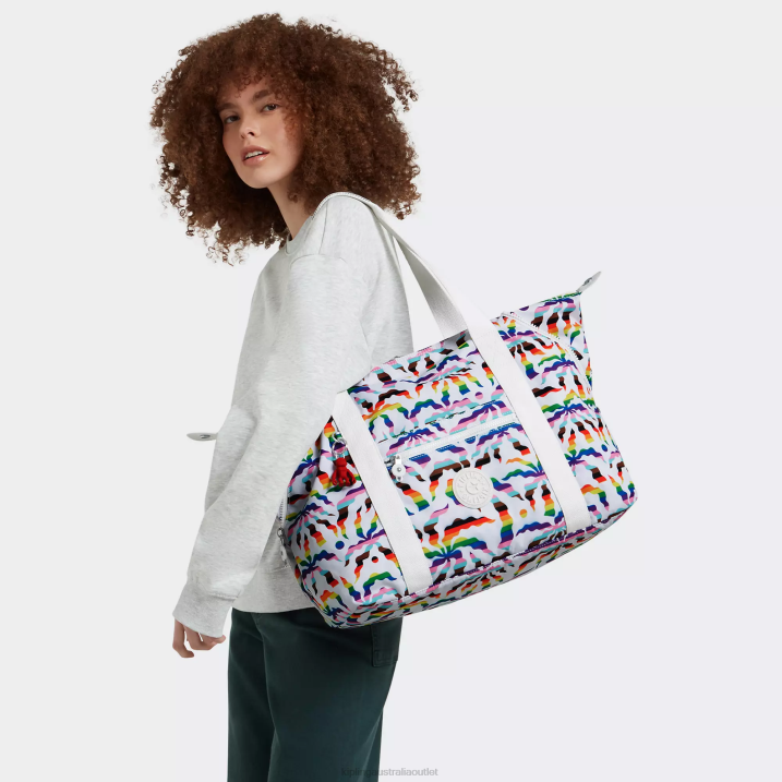 Art Medium Printed Tote Bag Kipling Rainbow Palm Women 8T6J261 Tote Bags