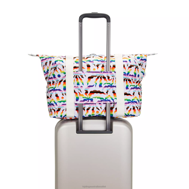 Art Medium Printed Tote Bag Kipling Rainbow Palm Women 8T6J261 Tote Bags