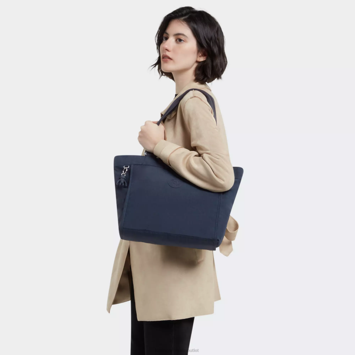 New Shopper Small Tote Bag Kipling Blue Bleu Women 8T6J275 Tote Bags