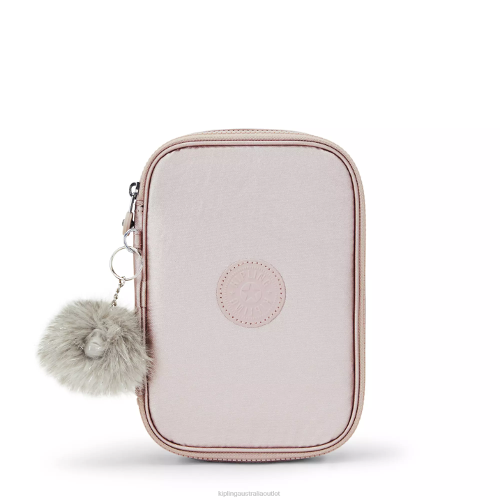 100 Pens Metallic Case Kipling Metallic Rose Women 8T6J597 Pens & Pencil Cases